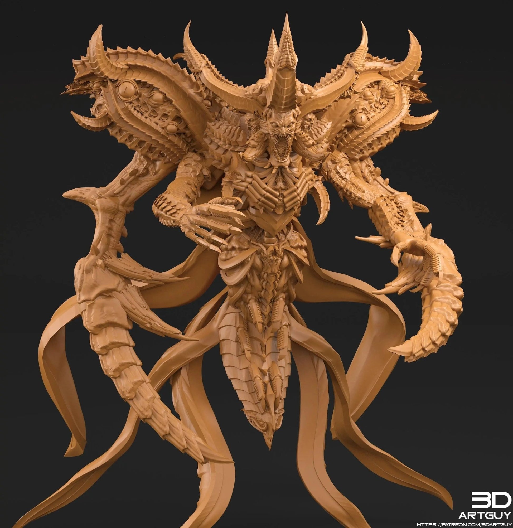 Falsehood Demon by 3DArtGuy 32mm scale, 50 or 100mm, Miniature War Gaming Figure, Fantasy, Proxy for Belial, DnD, 2 Versions - DelsBricks Toys & CollectiblesResin Printed MiniatureDelsBricks Toys & CollectiblesMega Diamonds & Schwartzreiter Mini Forge