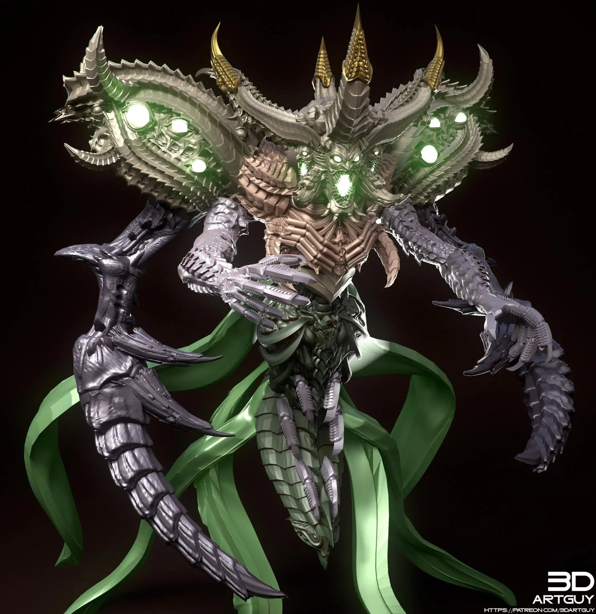 Falsehood Demon by 3DArtGuy 32mm scale, 50 or 100mm, Miniature War Gaming Figure, Fantasy, Proxy for Belial, DnD, 2 Versions - DelsBricks Toys & CollectiblesResin Printed MiniatureDelsBricks Toys & CollectiblesMega Diamonds & Schwartzreiter Mini Forge