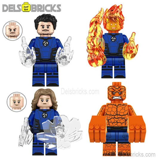 Fantastic Four First Steps Set of 4 Lego Minifigures Custom Toys 1 - DelsBricks MinifiguresMinifiguresDelsBricks MinifiguresDelsbricks