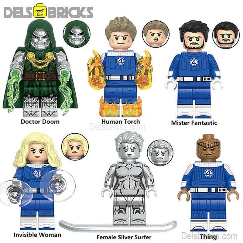Fantastic Four First Steps Set of 6 Lego Minifigures Custom Toys - DelsBricks MinifiguresMinifiguresDelsBricks MinifiguresDelsbricks