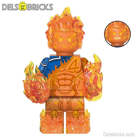 Fantastic Four Johnny Storm Human Torch Lego Minifigures Custom Toys 4 - DelsBricks MinifiguresMinifiguresDelsBricks MinifiguresDelsbricks