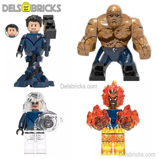 Fantastic Four Set of 4 Lego Minifigures Custom Toys - DelsBricks MinifiguresMinifiguresDelsBricks MinifiguresDelsbricks