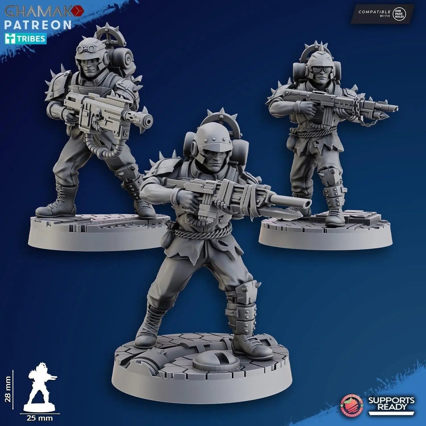 Fell Strike Squad (corrupted assault team) by Ghamak Sci - fi 28mm Heroic Scale Miniature, 28mm tall, 10 Units, Proxy, Grimdark, Sci - Fi, OPR - DelsBricks Toys & CollectiblesResin Printed MiniatureDelsBricks Toys & CollectiblesMega Diamonds & Schwartzreiter Mini Forge