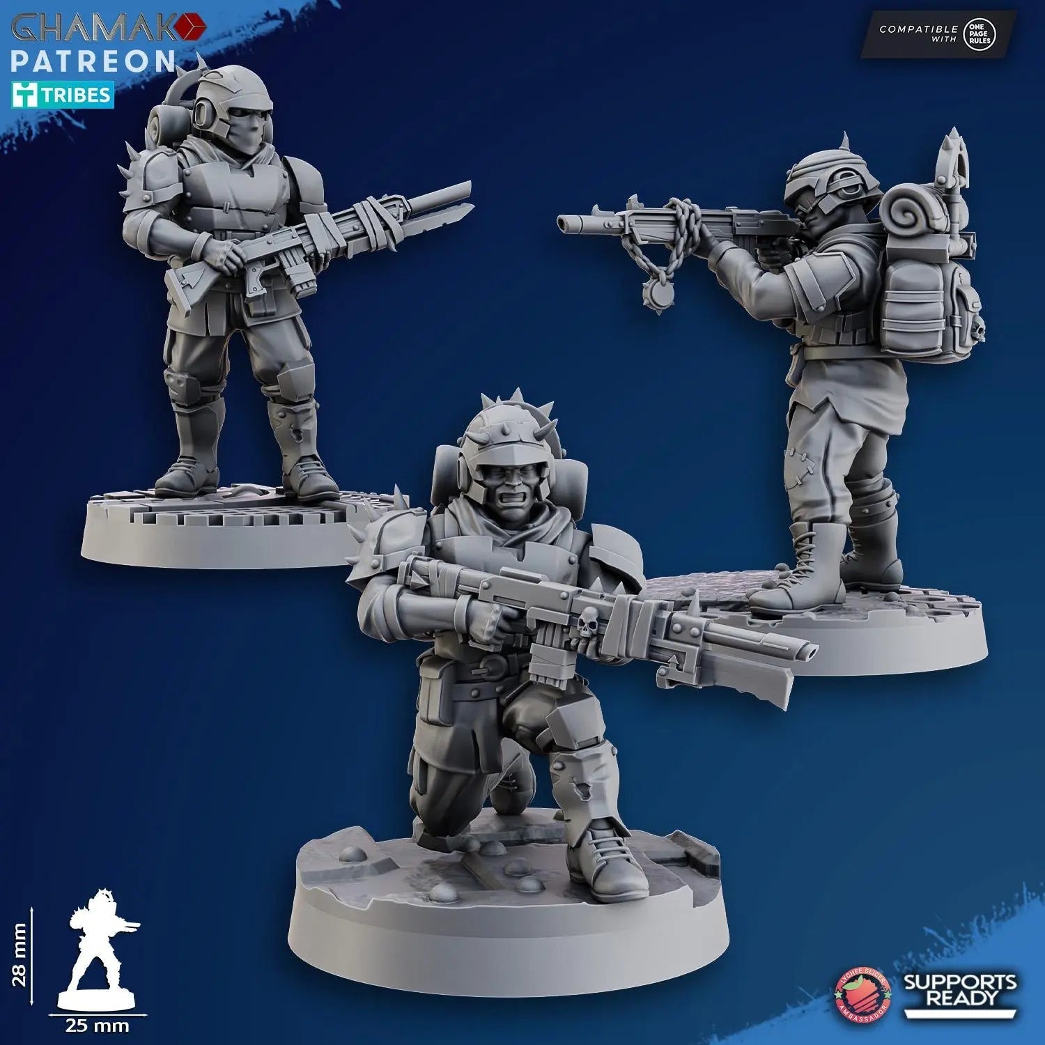 Fell Strike Squad (corrupted assault team) by Ghamak Sci - fi 28mm Heroic Scale Miniature, 28mm tall, 10 Units, Proxy, Grimdark, Sci - Fi, OPR - DelsBricks Toys & CollectiblesResin Printed MiniatureDelsBricks Toys & CollectiblesMega Diamonds & Schwartzreiter Mini Forge