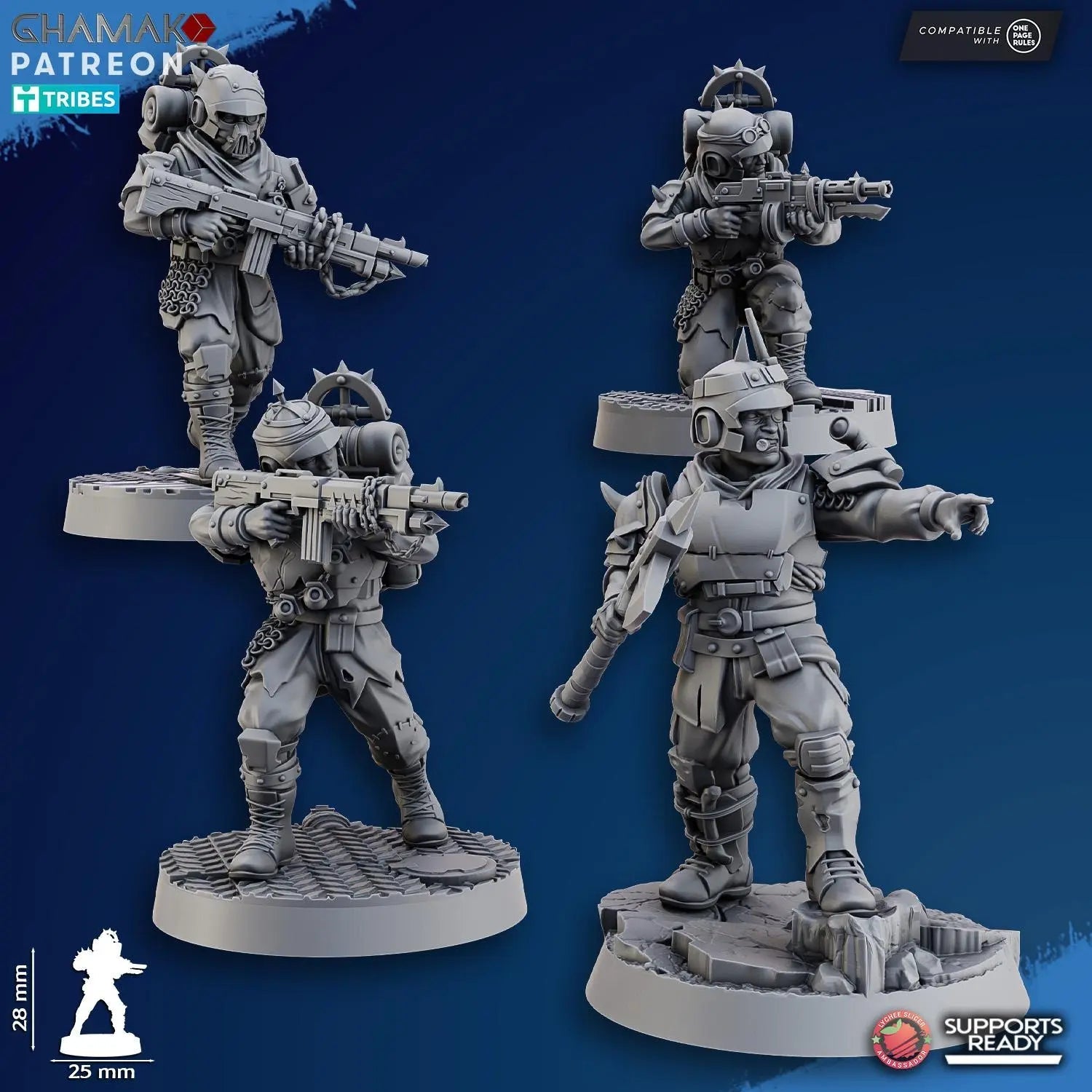 Fell Strike Squad (corrupted assault team) by Ghamak Sci - fi 28mm Heroic Scale Miniature, 28mm tall, 10 Units, Proxy, Grimdark, Sci - Fi, OPR - DelsBricks Toys & CollectiblesResin Printed MiniatureDelsBricks Toys & CollectiblesMega Diamonds & Schwartzreiter Mini Forge