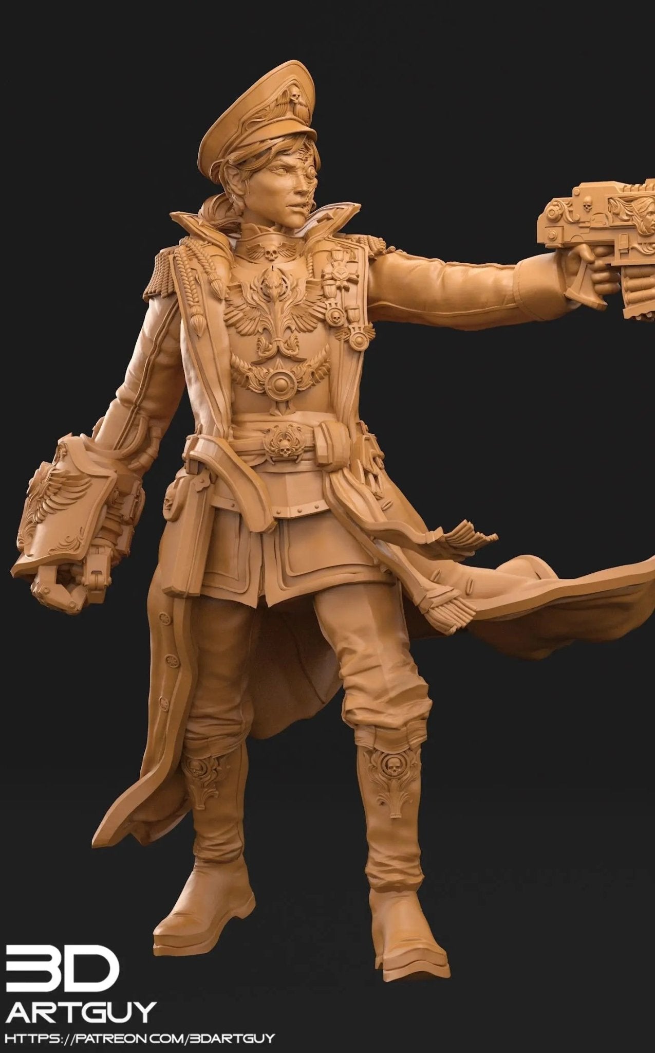 Female Officer by 3DArtGuy 32mm scale, 32mm tall, Miniature War Gaming Figure, Grim Dark, Proxy, DnD, Commissar, Guard - DelsBricks Toys & CollectiblesResin Printed MiniatureDelsBricks Toys & CollectiblesMega Diamonds & Schwartzreiter Mini Forge