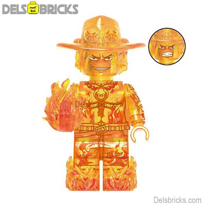 Fire Ace from One Piece Lego Anime Minifigures with Cape - DelsBricks MinifiguresMinifiguresDelsBricks MinifiguresDelsbricks
