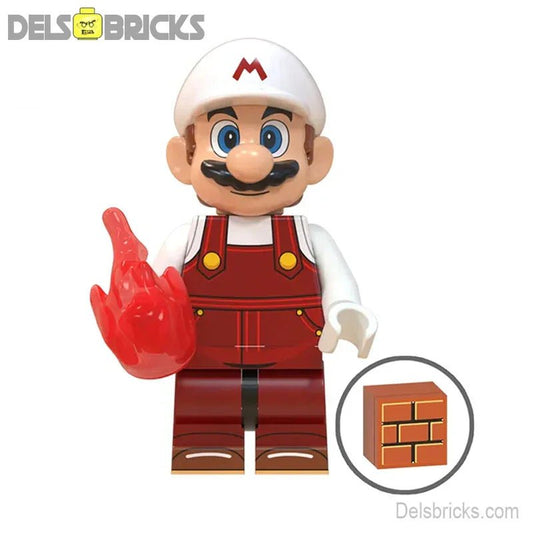 Fire Mario Brothers from Super Mario Lego Minifigures - DelsBricks MinifiguresMinifiguresDelsBricks MinifiguresDelsbricks