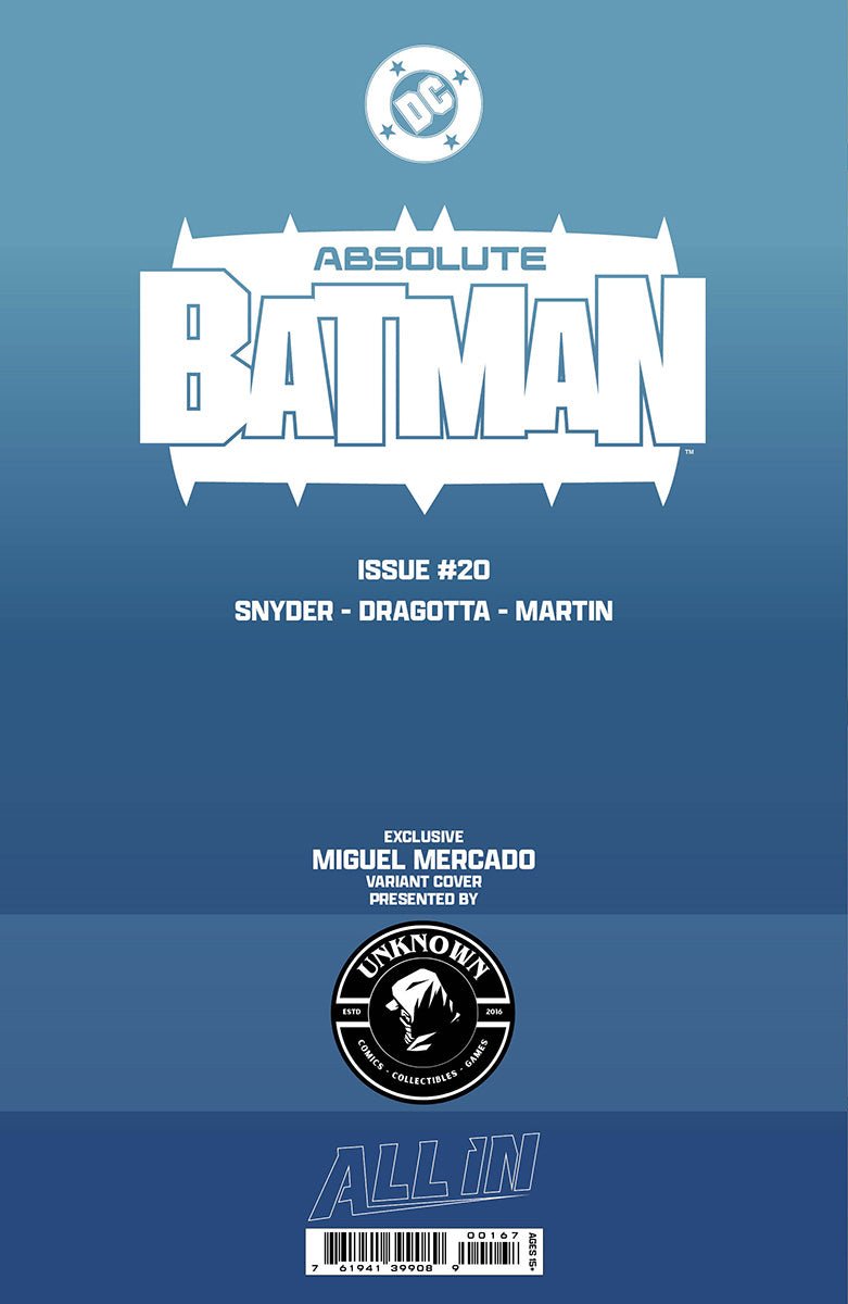 [FOIL] ABSOLUTE BATMAN 20 MIGUEL MERCADO EXCLUSIVE VIRGIN VAR (05/13/2026) - DelsBricks Toys & CollectiblesComic BookDelsBricks Toys & CollectiblesUnknown Comic Books