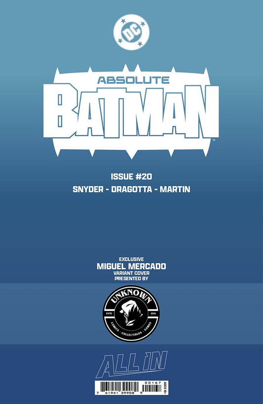 [FOIL] ABSOLUTE BATMAN 20 MIGUEL MERCADO EXCLUSIVE VIRGIN VAR (05/13/2026) - DelsBricks Toys & CollectiblesComic BookDelsBricks Toys & CollectiblesUnknown Comic Books