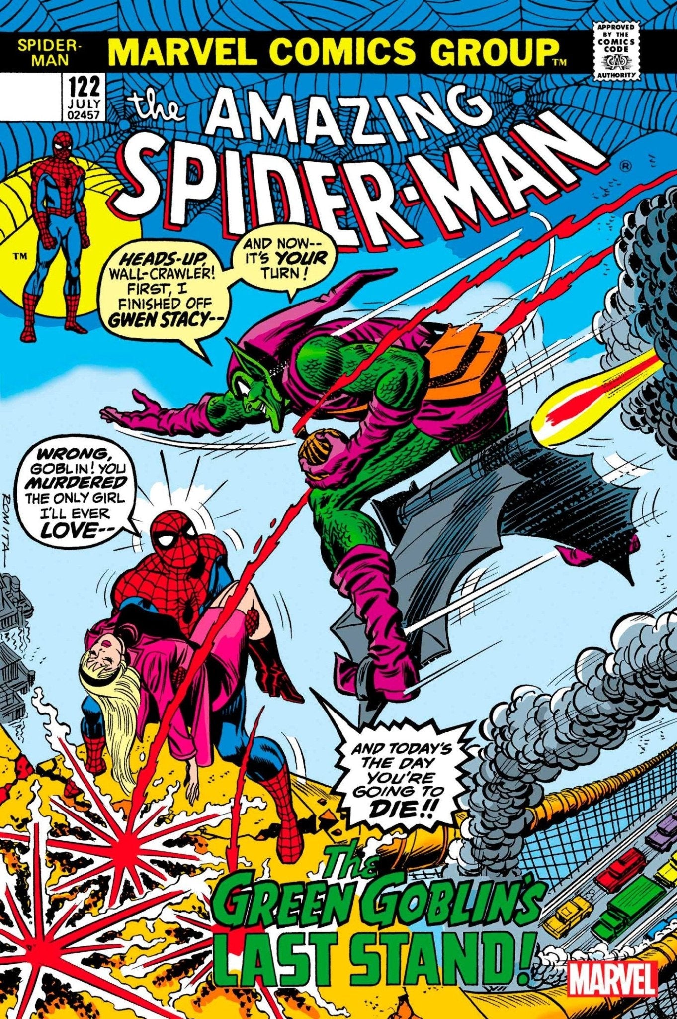 [Foil] Amazing Spider - Man 122 Facsimile Edition Unknown Comics John Romita Exclusive Var (06/28/2023) - DelsBricks Toys & CollectiblesCOMIC BOOK EXCLUSIVEDelsBricks Toys & CollectiblesUnknown Comic Books