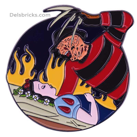 Freddy Krueger Snow White mashup Enamel Pins Near Me - DelsBricks MinifiguresEnamel Pins Copper Lapel fashion PinsDelsBricks MinifiguresDelsbricks.com