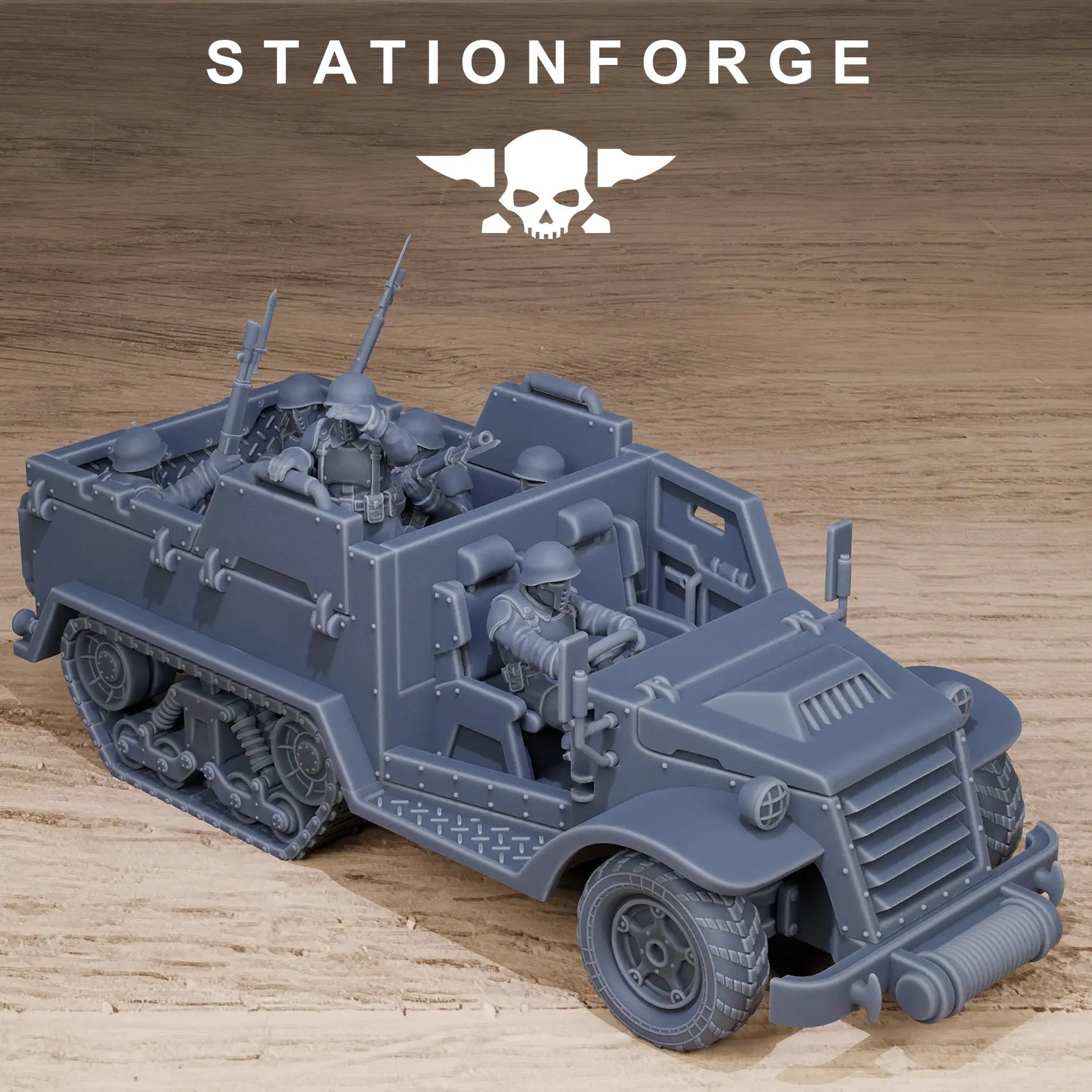 Free Guard Halftrack by Station Forge 28/32mm Heroic Scale Miniature, 150mm, Tank, Resin Model - DelsBricks Toys & CollectiblesResin Printed MiniatureDelsBricks Toys & CollectiblesMega Diamonds & Schwartzreiter Mini Forge