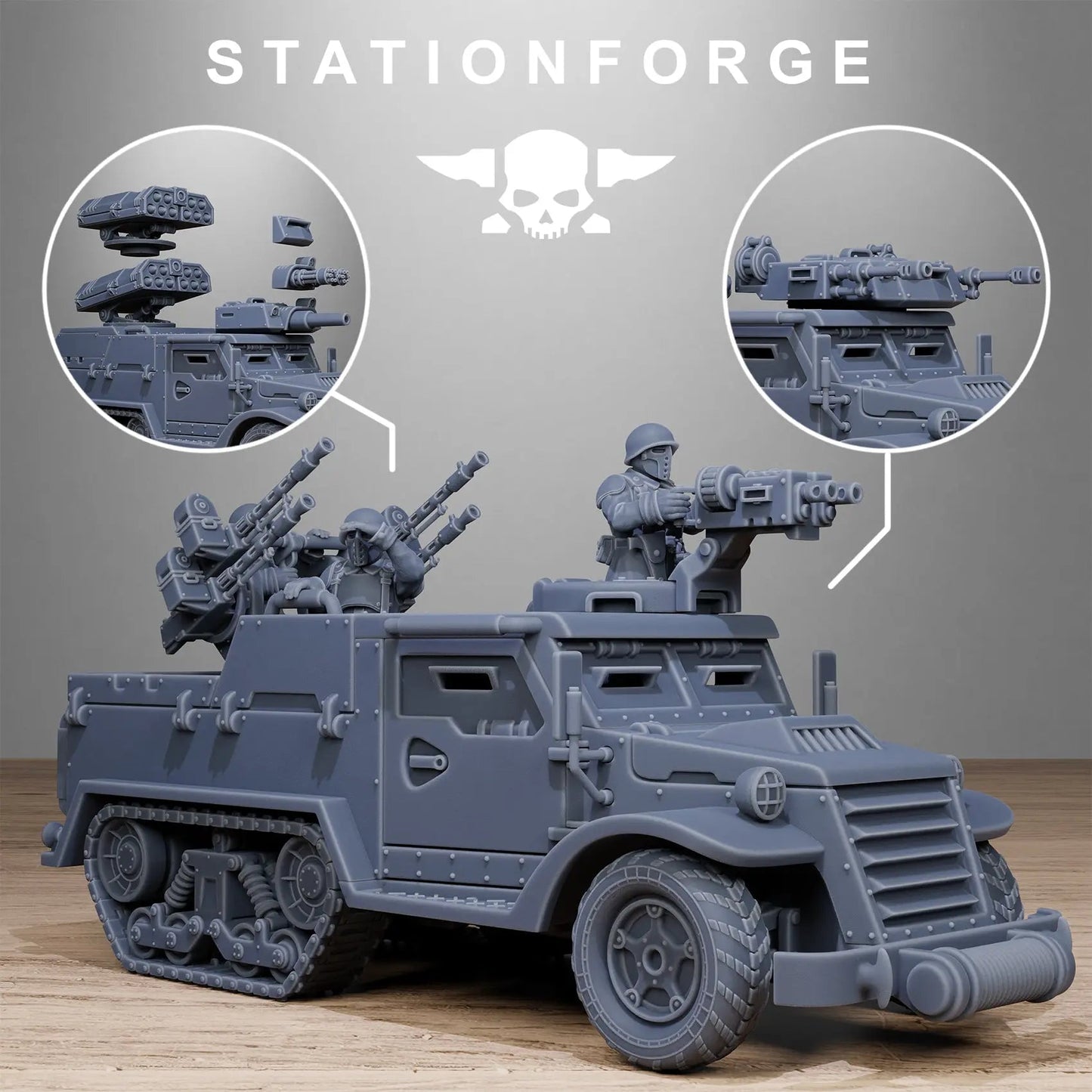 Free Guard Halftrack by Station Forge 28/32mm Heroic Scale Miniature, 150mm, Tank, Resin Model - DelsBricks Toys & CollectiblesResin Printed MiniatureDelsBricks Toys & CollectiblesMega Diamonds & Schwartzreiter Mini Forge