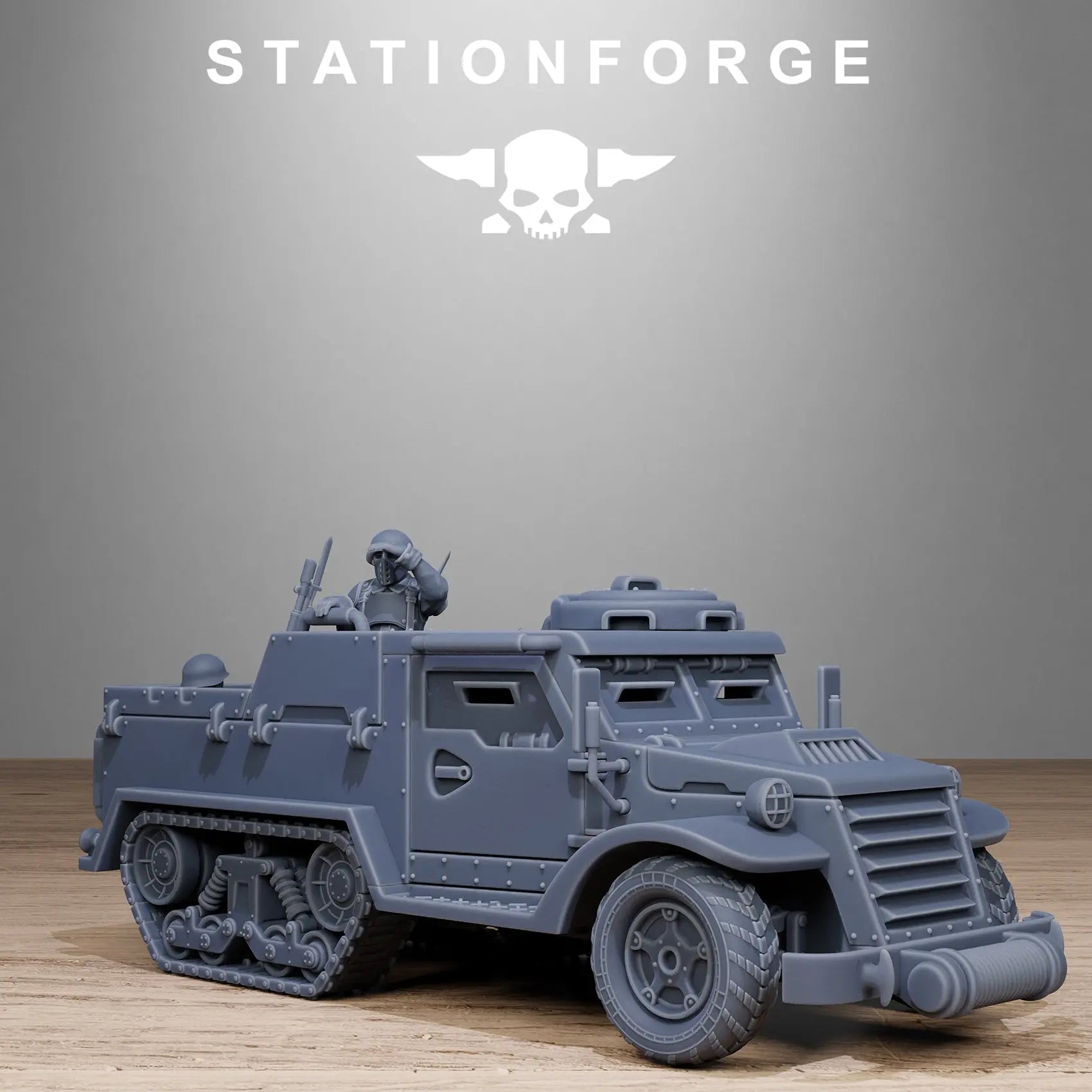 Free Guard Halftrack by Station Forge 28/32mm Heroic Scale Miniature, 150mm, Tank, Resin Model - DelsBricks Toys & CollectiblesResin Printed MiniatureDelsBricks Toys & CollectiblesMega Diamonds & Schwartzreiter Mini Forge