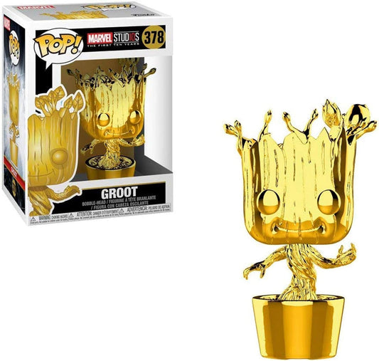 Funko Pop Marvel: Marvel Studios 10 - Groot (Gold Chrome) - DelsBricks Toys & CollectiblesDelsBricks Toys & CollectiblesRalphie's Funhouse