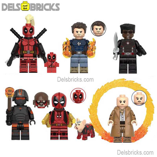 Deadpool & Wolverine Movie Set of 6 Lego Minifigures Custom Toys