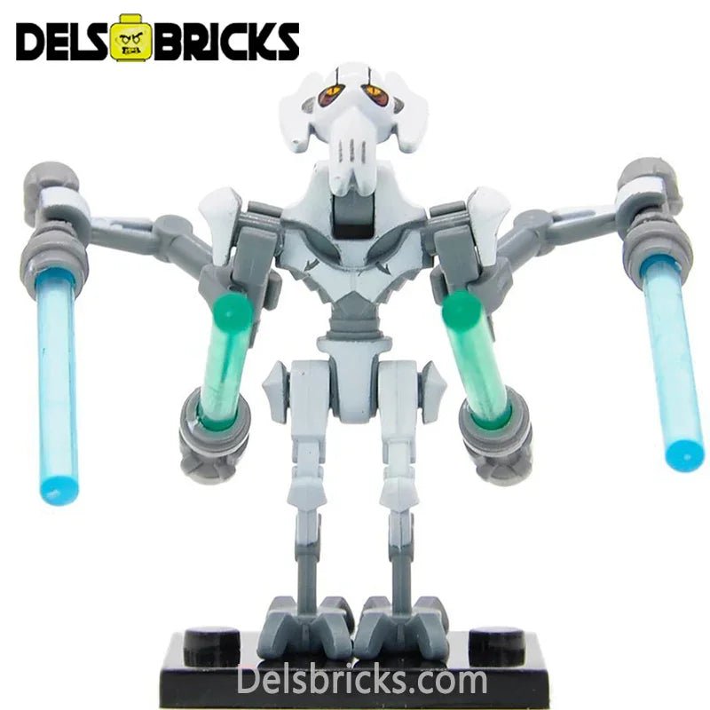 General Grievous set of 2 Star Wars Lego Minifigure Custom Toys - DelsBricks MinifiguresLego Star Wars MinifiguresDelsBricks MinifiguresDelsbricks.com