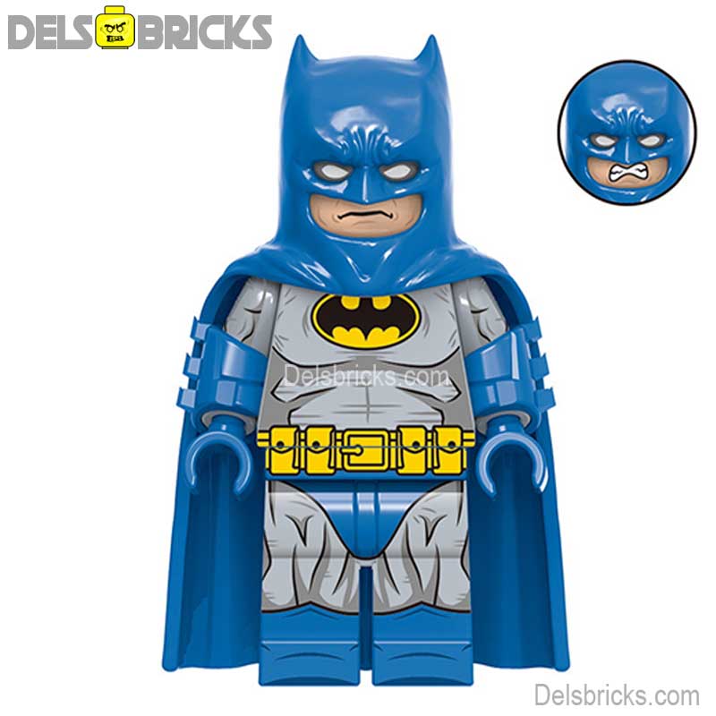Comic Book Batman Blue/Gray Suit Design Lego Batman Minifigures