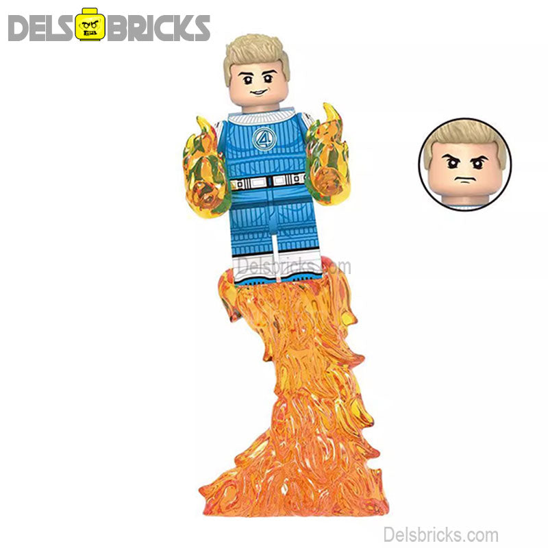 Fantastic Four Johnny Storm Human Torch Lego Minifigures Custom Toys 5