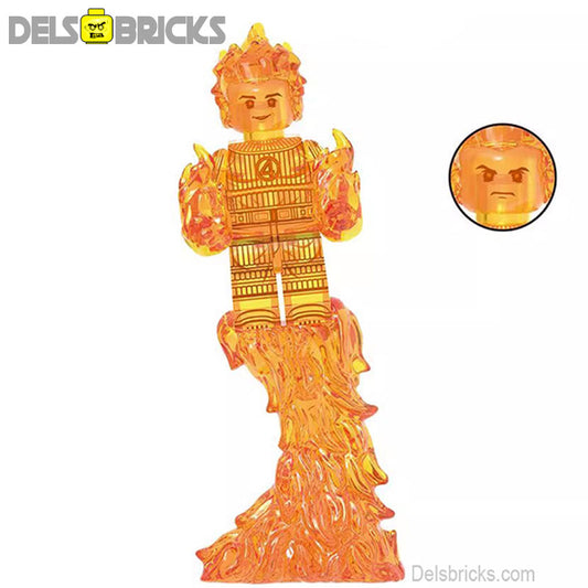 Fantastic Four Johnny Storm Human Torch Lego Minifigures Custom Toys 6