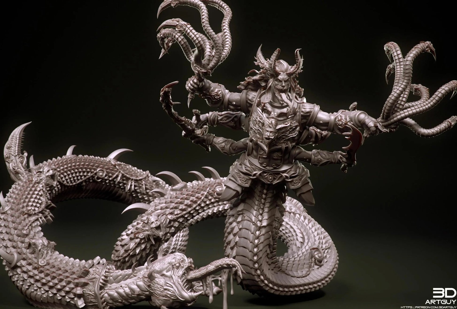 Giant Snake by 3DArtGuy 28/32mm scale, 50mm or 100mm, Miniature War Gaming Figure - DelsBricks Toys & CollectiblesResin Printed MiniatureDelsBricks Toys & CollectiblesMega Diamonds & Schwartzreiter Mini Forge