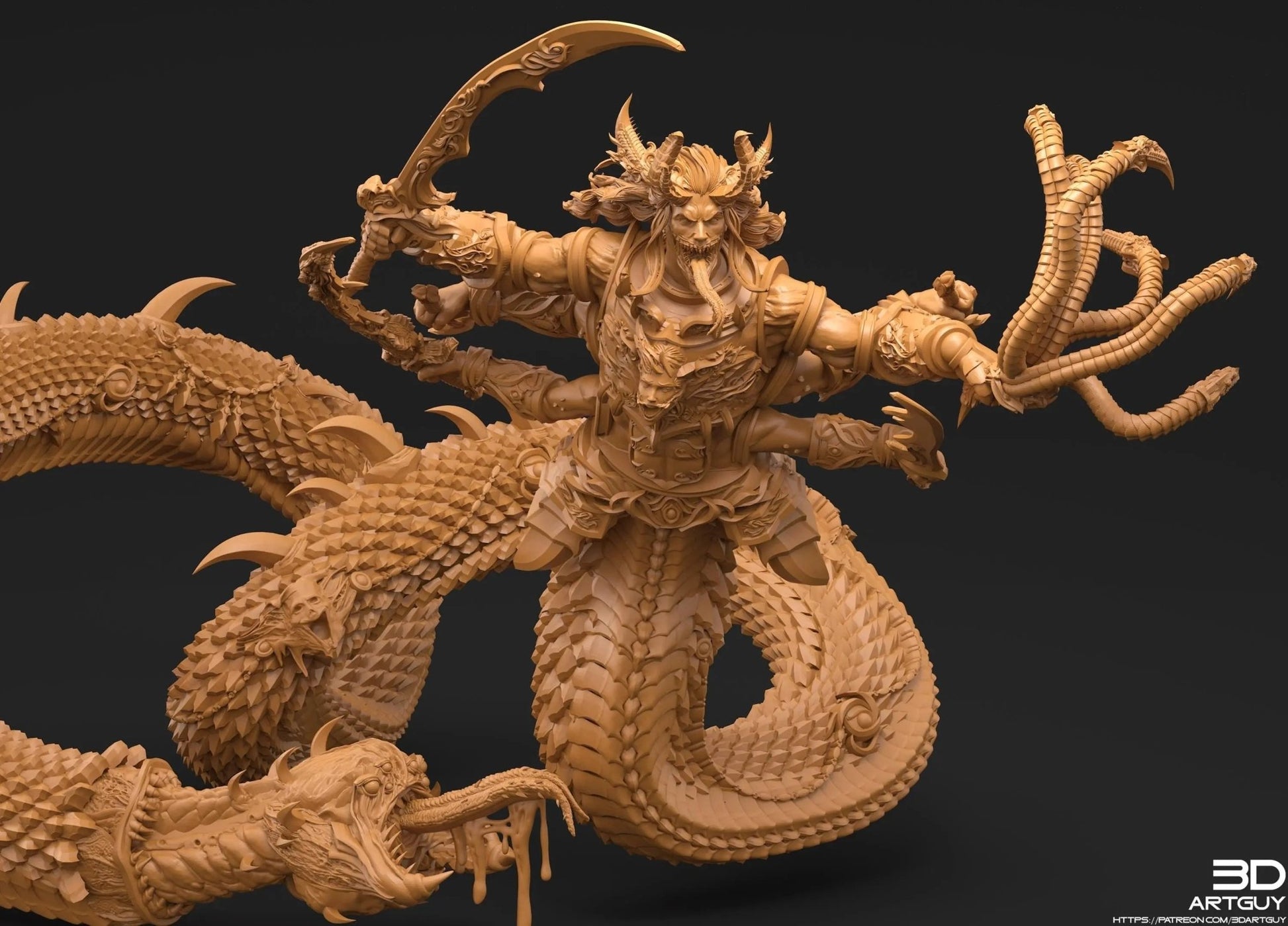 Giant Snake by 3DArtGuy 28/32mm scale, 50mm or 100mm, Miniature War Gaming Figure - DelsBricks Toys & CollectiblesResin Printed MiniatureDelsBricks Toys & CollectiblesMega Diamonds & Schwartzreiter Mini Forge