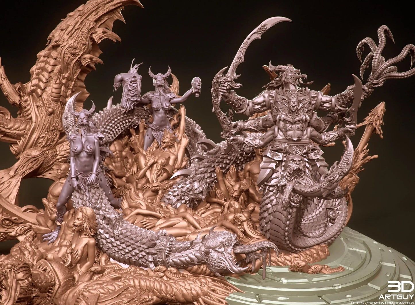 Giant Snake by 3DArtGuy 28/32mm scale, 50mm or 100mm, Miniature War Gaming Figure - DelsBricks Toys & CollectiblesResin Printed MiniatureDelsBricks Toys & CollectiblesMega Diamonds & Schwartzreiter Mini Forge