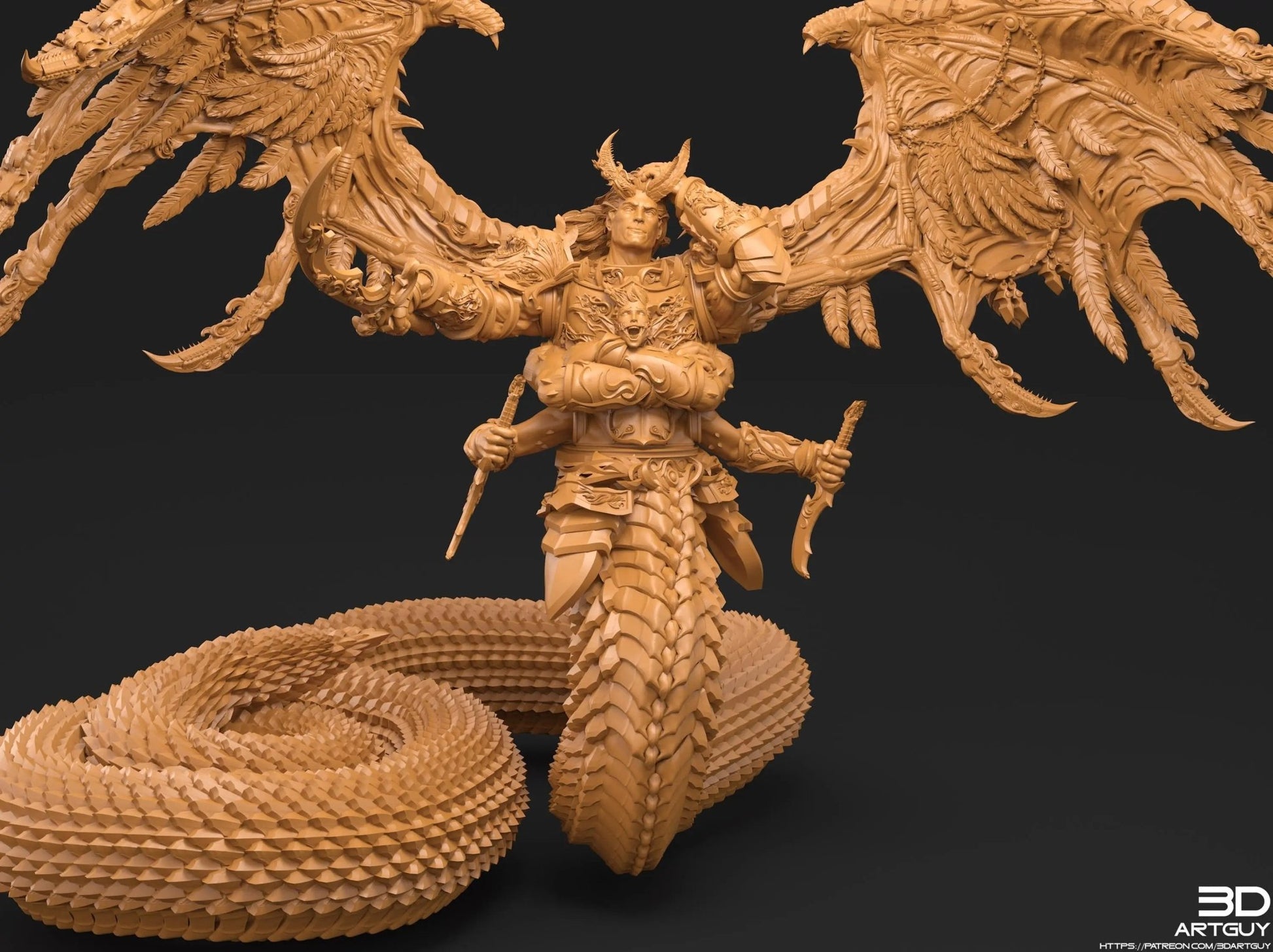 Giant Snake by 3DArtGuy 28/32mm scale, 50mm or 100mm, Miniature War Gaming Figure - DelsBricks Toys & CollectiblesResin Printed MiniatureDelsBricks Toys & CollectiblesMega Diamonds & Schwartzreiter Mini Forge