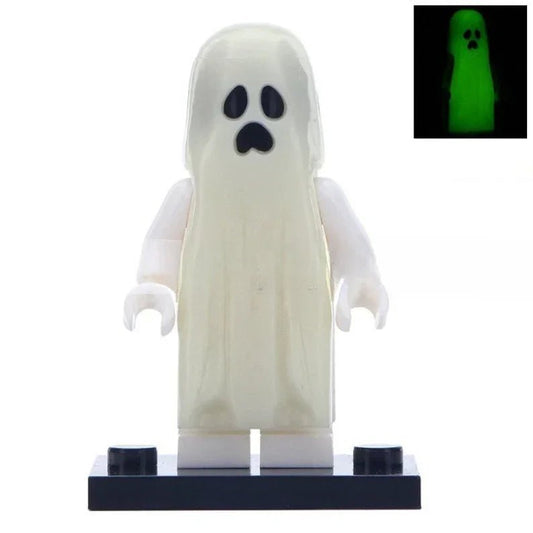 Glow in the Dark Sad Ghost Lego Minifigures Custom Horror Toys - DelsBricks MinifiguresLego Horror MinifiguresDelsBricks MinifiguresDelsbricks.com