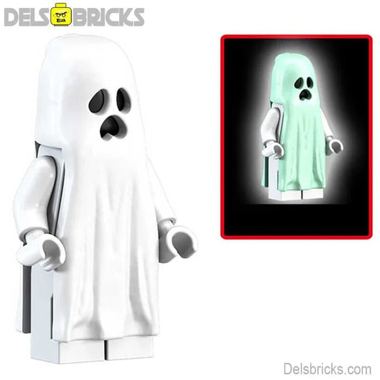 Glow in the Dark Sad Ghost Lego Minifigures Custom Horror Toys - DelsBricks MinifiguresLego Horror MinifiguresDelsBricks MinifiguresDelsbricks.com