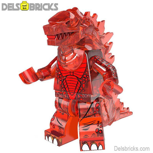 Godzilla Red/Orange Kaiju Lego Minifigures Custom Toys - DelsBricks MinifiguresLego Horror MinifiguresDelsBricks MinifiguresDelsbricks.com