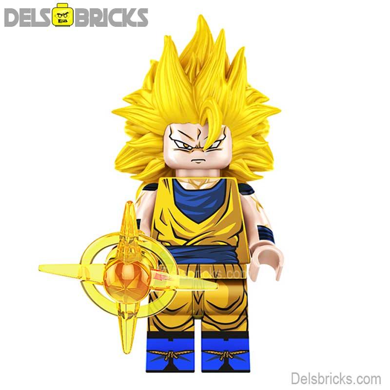 Goku Long yellow Hair Dragon Ball Z Super Lego Minifigures Anime Custom Toys - DelsBricks MinifiguresMinifiguresDelsBricks MinifiguresDelsbricks