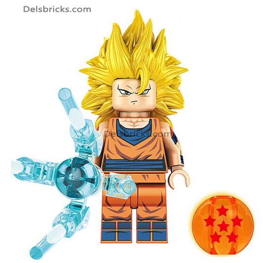 Goku Super Saiyan Yellow Hair Dragon Ball Z Minifigures Delsbricks   