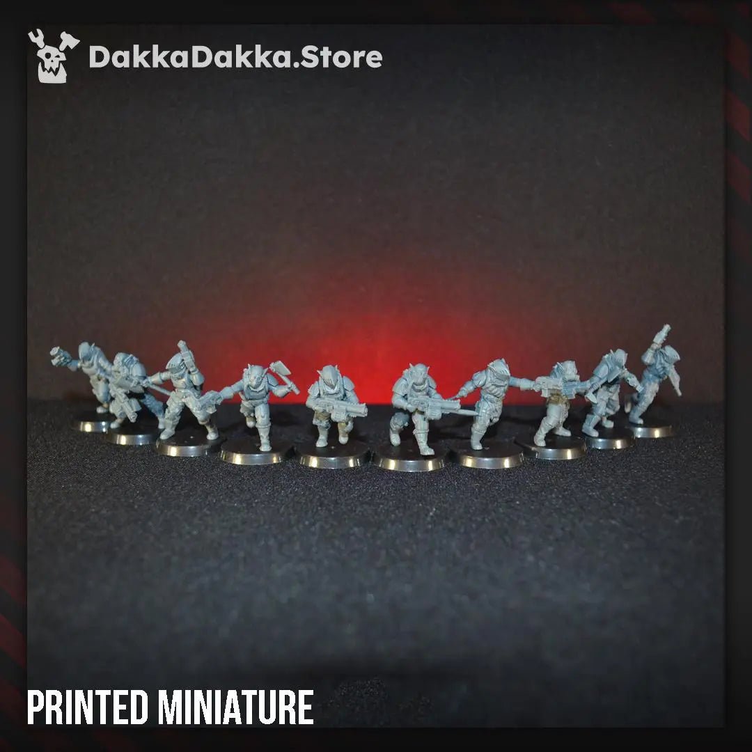 Gorggrot Tactic Squad by DakkaDakka 28mm Heroic Scale Miniature, 29mm tall, 10 Units - DelsBricks Toys & CollectiblesResin Printed MiniatureDelsBricks Toys & CollectiblesMega Diamonds & Schwartzreiter Mini Forge