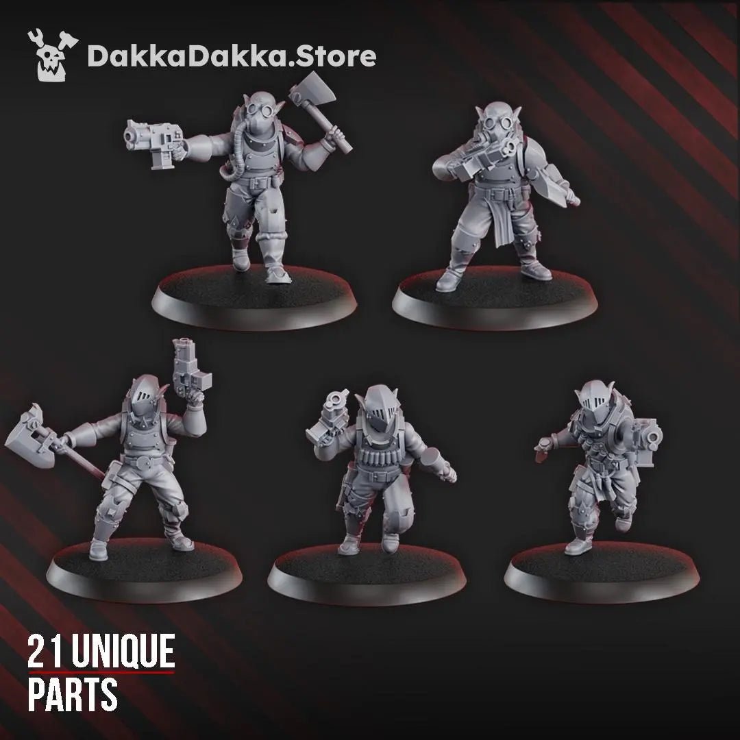 Gorggrot Tactic Squad by DakkaDakka 28mm Heroic Scale Miniature, 29mm tall, 10 Units - DelsBricks Toys & CollectiblesResin Printed MiniatureDelsBricks Toys & CollectiblesMega Diamonds & Schwartzreiter Mini Forge