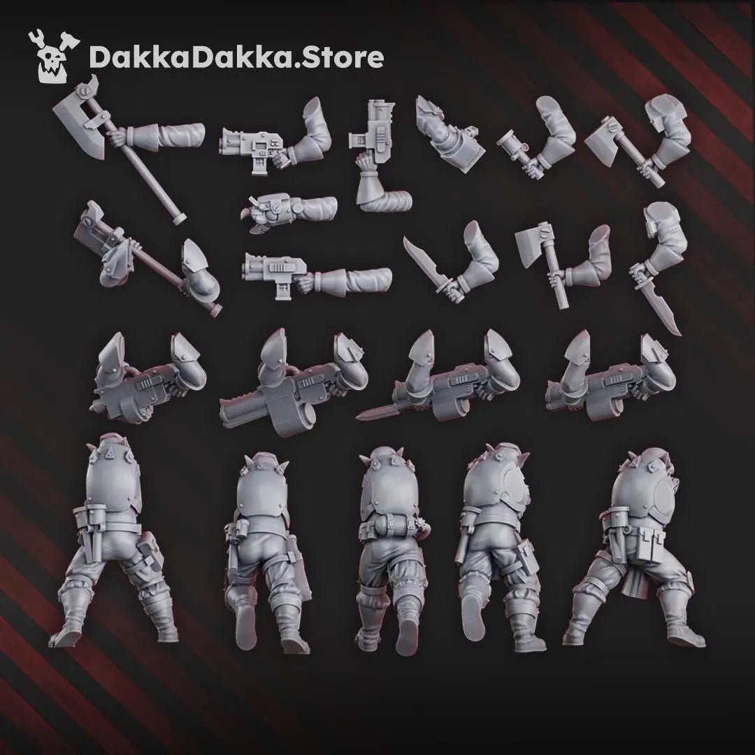 Gorggrot Tactic Squad by DakkaDakka 28mm Heroic Scale Miniature, 29mm tall, 10 Units - DelsBricks Toys & CollectiblesResin Printed MiniatureDelsBricks Toys & CollectiblesMega Diamonds & Schwartzreiter Mini Forge