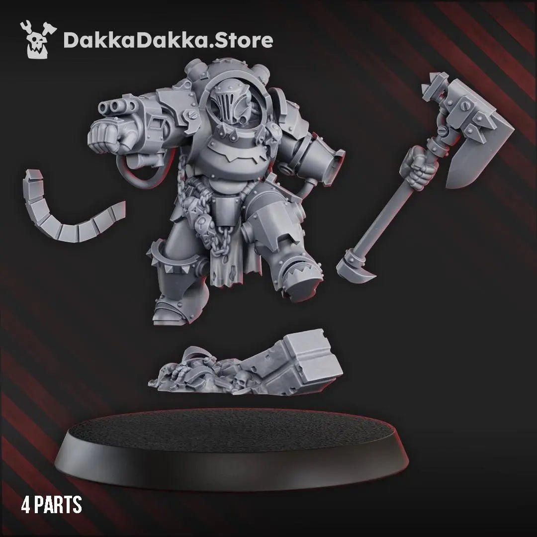 Gorgwork Comander in Heavy Armor by DakkaDakka 28mm Heroic Scale Miniature, 46mm tall - DelsBricks Toys & CollectiblesResin Printed MiniatureDelsBricks Toys & CollectiblesMega Diamonds & Schwartzreiter Mini Forge