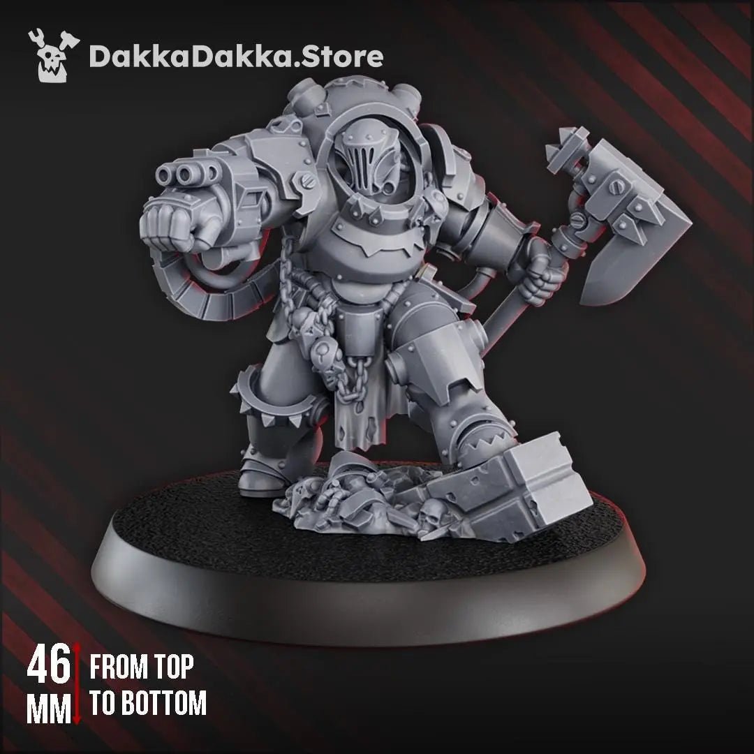 Gorgwork Comander in Heavy Armor by DakkaDakka 28mm Heroic Scale Miniature, 46mm tall - DelsBricks Toys & CollectiblesResin Printed MiniatureDelsBricks Toys & CollectiblesMega Diamonds & Schwartzreiter Mini Forge