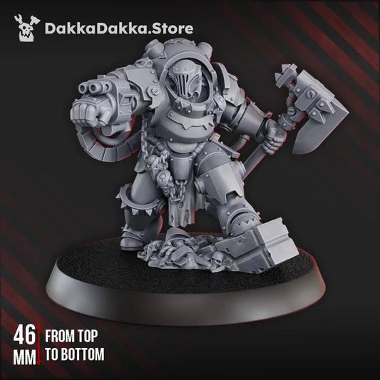 Gorgwork Comander in Heavy Armor by DakkaDakka 28mm Heroic Scale Miniature, 46mm tall - DelsBricks Toys & CollectiblesResin Printed MiniatureDelsBricks Toys & CollectiblesMega Diamonds & Schwartzreiter Mini Forge