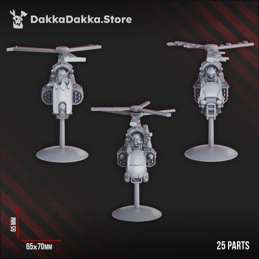 GorgWorks Copters by DakkaDakka 28mm Heroic Scale Miniature, 65mm tall, 3 Vehicles - DelsBricks Toys & CollectiblesResin Printed MiniatureDelsBricks Toys & CollectiblesMega Diamonds & Schwartzreiter Mini Forge