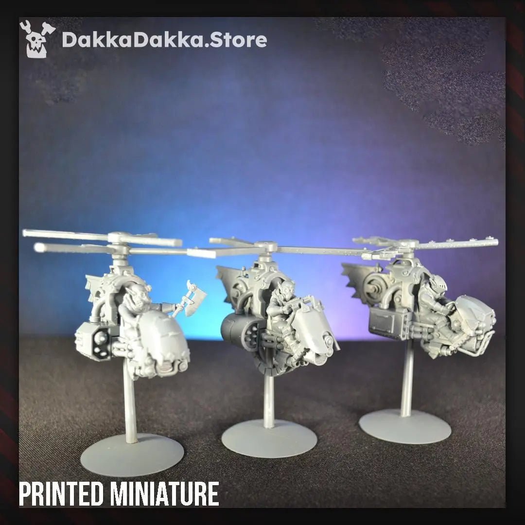 GorgWorks Copters by DakkaDakka 28mm Heroic Scale Miniature, 65mm tall, 3 Vehicles - DelsBricks Toys & CollectiblesResin Printed MiniatureDelsBricks Toys & CollectiblesMega Diamonds & Schwartzreiter Mini Forge