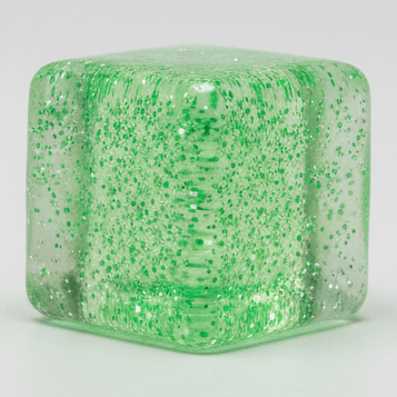 Green Translucent Glitter Mini Magic Cube by Squeeze Toys (Slow - Rising Squish) - DelsBricks Toys & CollectiblesDelsBricks Toys & CollectiblesRalphie's Funhouse