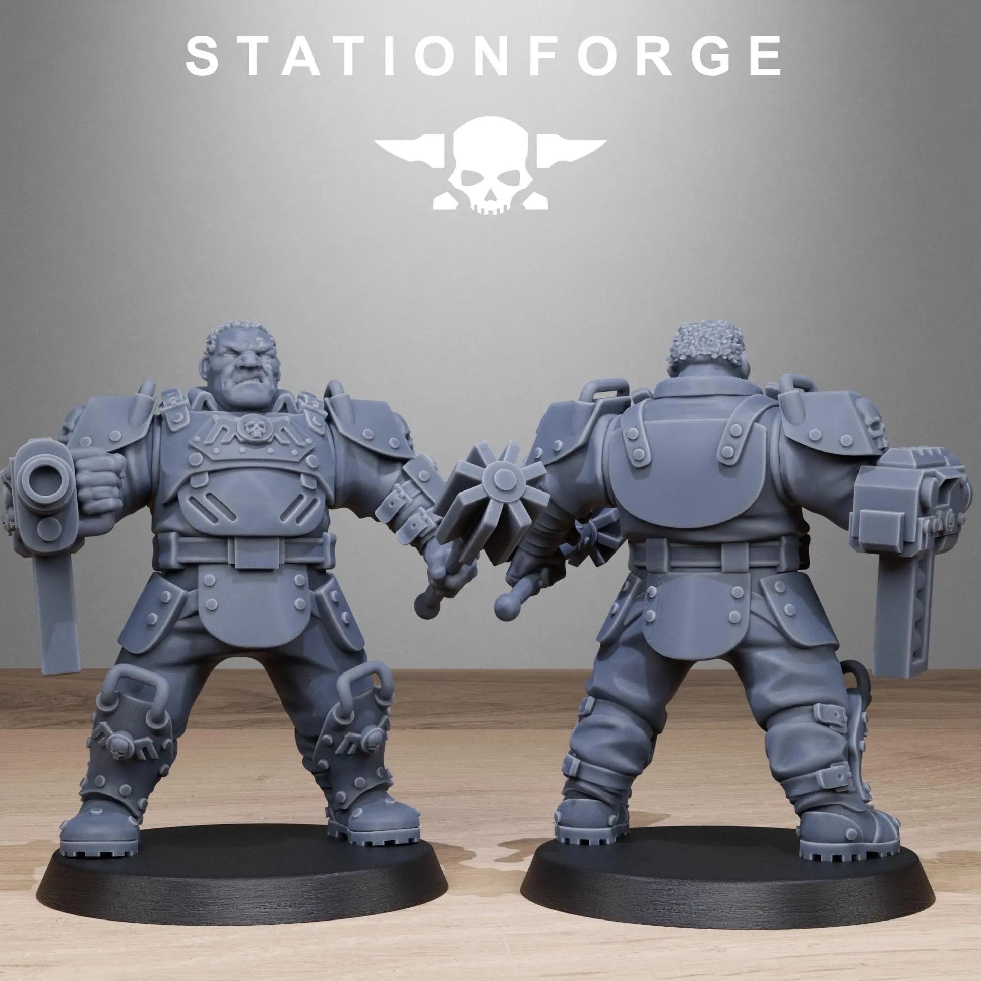 Grim Guard Armored Mutants by Station Forge 28/32mm Heroic Scale Miniature, 50mm tall, 10 Units, Proxy, Grimdark, Sci - Fi, OPR, Guard - DelsBricks Toys & CollectiblesResin Printed MiniatureDelsBricks Toys & CollectiblesMega Diamonds & Schwartzreiter Mini Forge