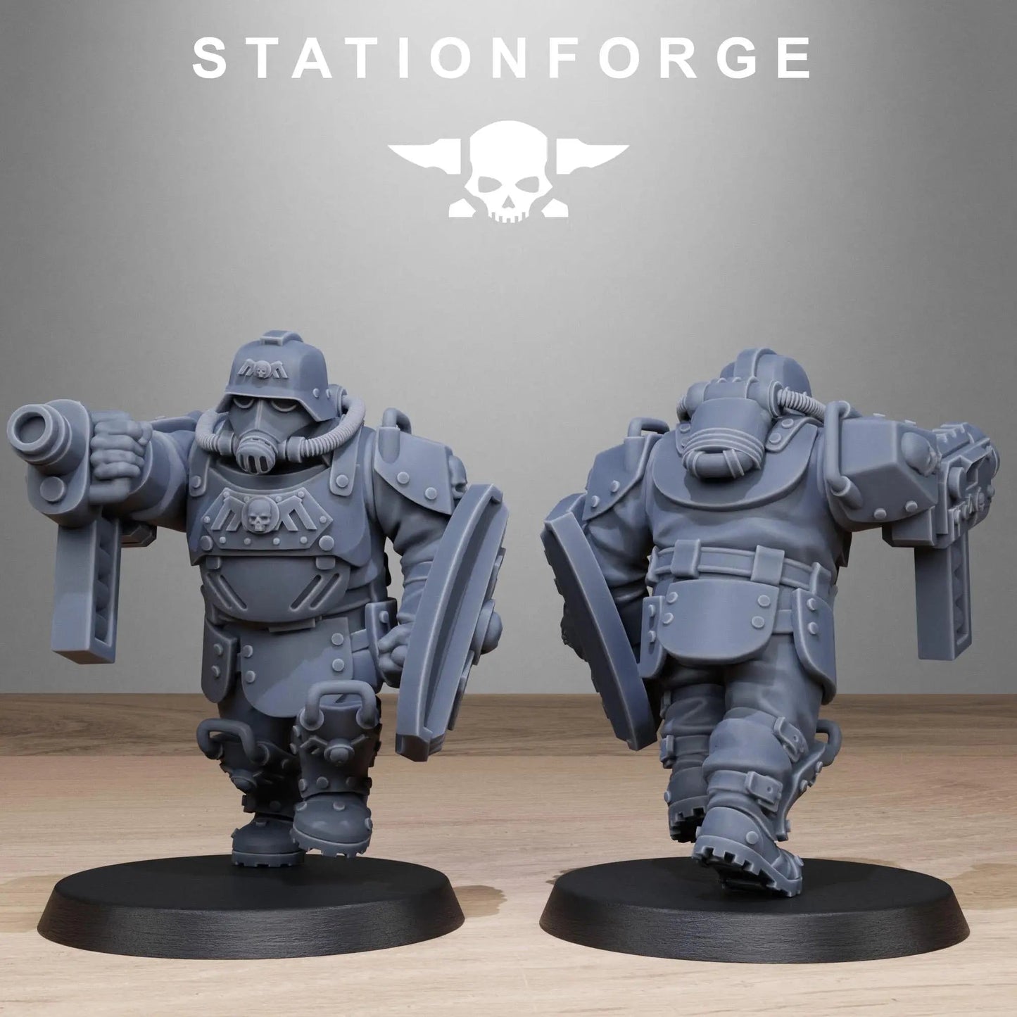 Grim Guard Armored Mutants by Station Forge 28/32mm Heroic Scale Miniature, 50mm tall, 10 Units, Proxy, Grimdark, Sci - Fi, OPR, Guard - DelsBricks Toys & CollectiblesResin Printed MiniatureDelsBricks Toys & CollectiblesMega Diamonds & Schwartzreiter Mini Forge