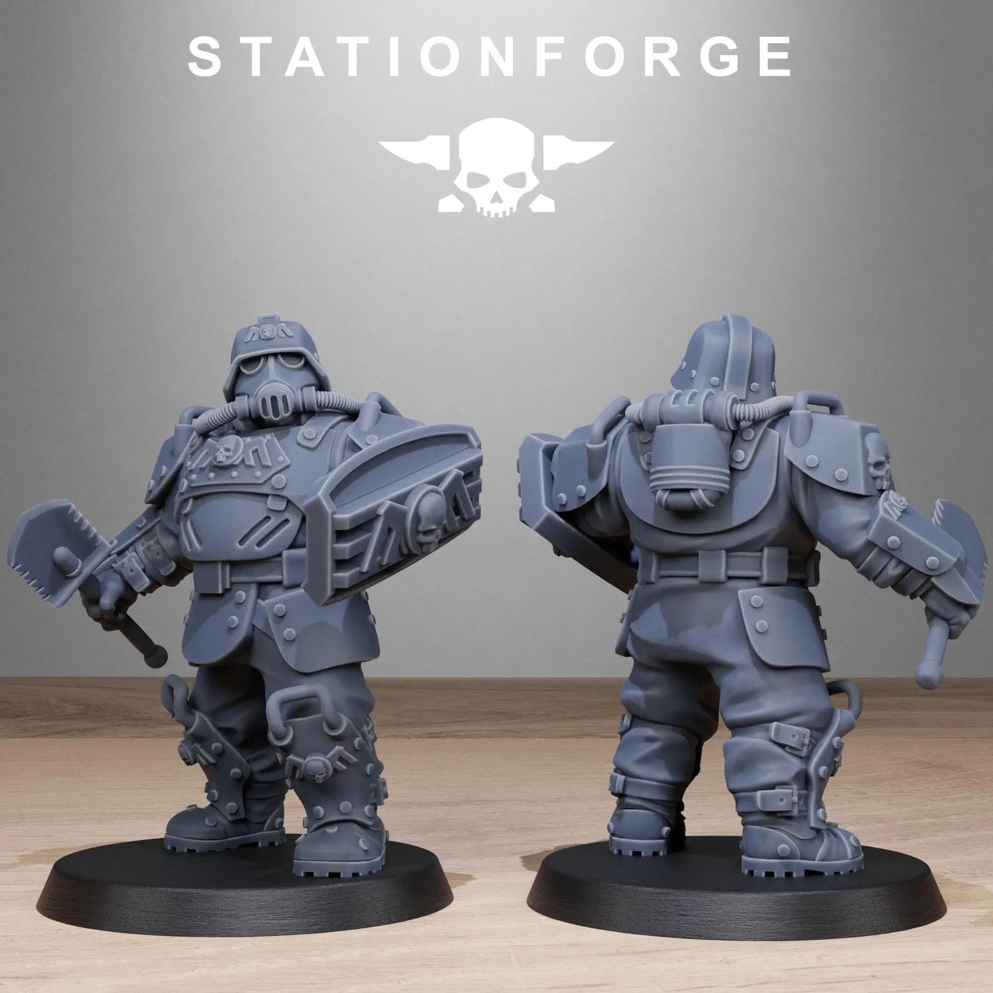 Grim Guard Armored Mutants by Station Forge 28/32mm Heroic Scale Miniature, 50mm tall, 10 Units, Proxy, Grimdark, Sci - Fi, OPR, Guard - DelsBricks Toys & CollectiblesResin Printed MiniatureDelsBricks Toys & CollectiblesMega Diamonds & Schwartzreiter Mini Forge