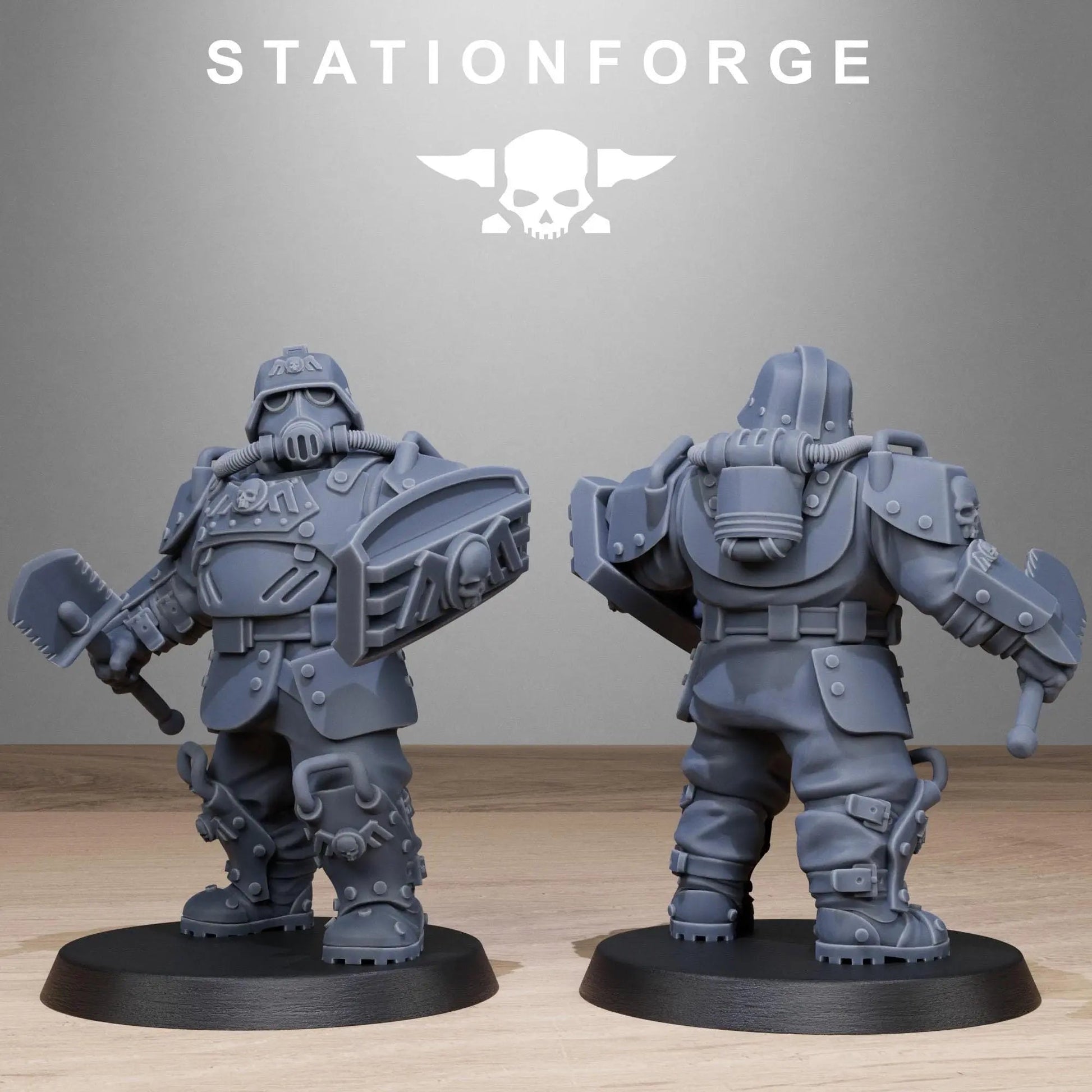 Grim Guard Armored Mutants by Station Forge 28/32mm Heroic Scale Miniature, 50mm tall, 10 Units, Proxy, Grimdark, Sci - Fi, OPR, Guard - DelsBricks Toys & CollectiblesResin Printed MiniatureDelsBricks Toys & CollectiblesMega Diamonds & Schwartzreiter Mini Forge