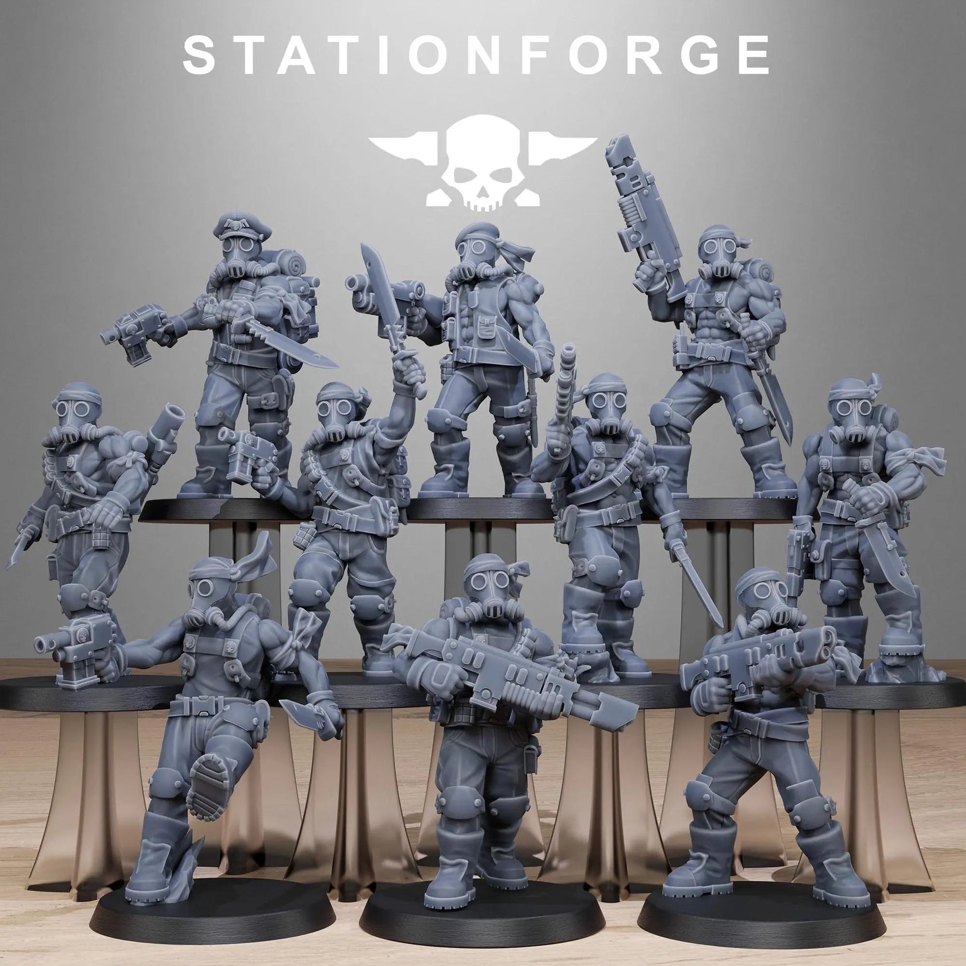 Grim Guard Jungle Fighters 2 by Station Forge 28mm Heroic Scale Miniature, 32mm tall, 10 Units, Proxy, Grimdark, Sci - Fi, OPR, Guard - DelsBricks Toys & CollectiblesResin Printed MiniatureDelsBricks Toys & CollectiblesMega Diamonds & Schwartzreiter Mini Forge