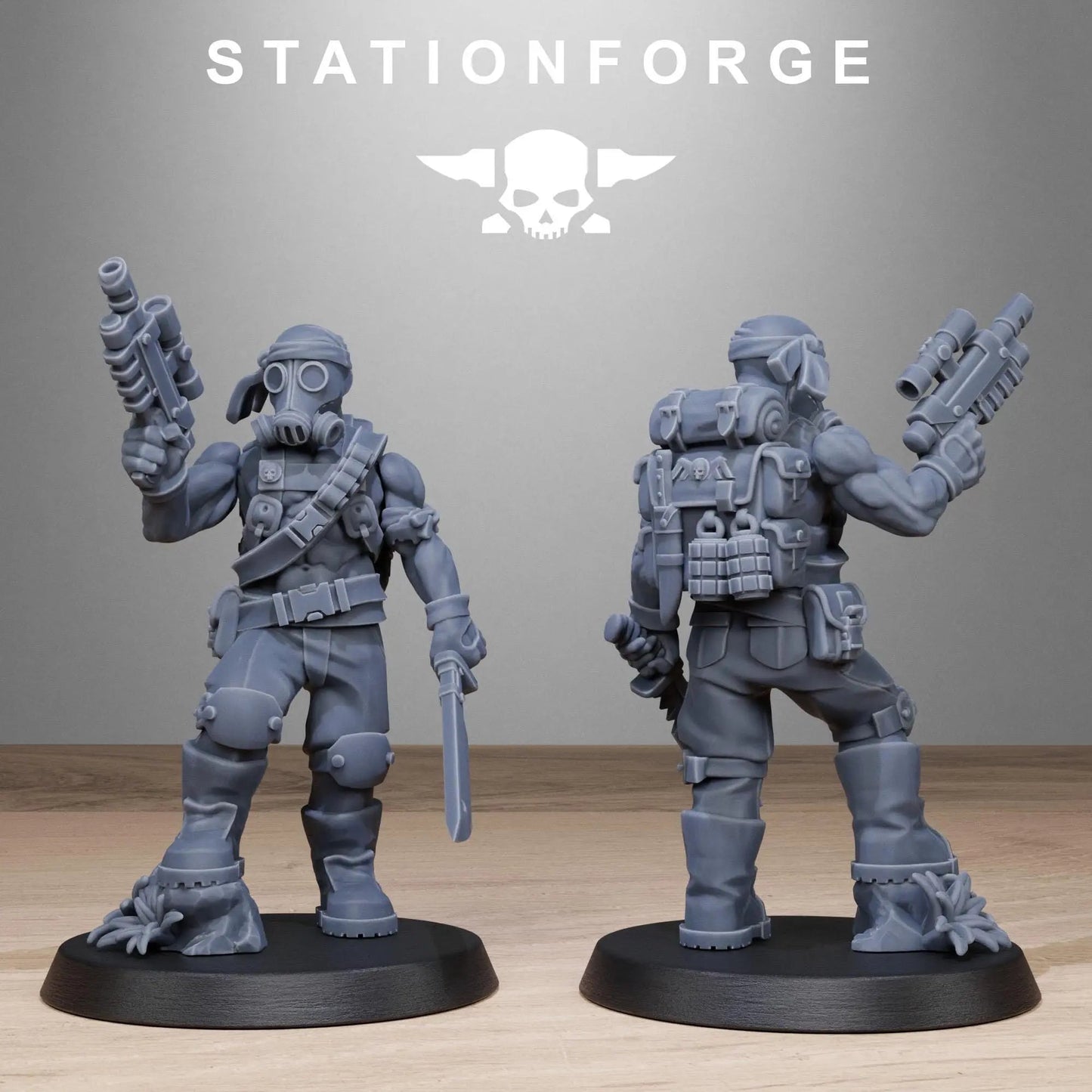 Grim Guard Jungle Fighters 2 by Station Forge 28mm Heroic Scale Miniature, 32mm tall, 10 Units, Proxy, Grimdark, Sci - Fi, OPR, Guard - DelsBricks Toys & CollectiblesResin Printed MiniatureDelsBricks Toys & CollectiblesMega Diamonds & Schwartzreiter Mini Forge
