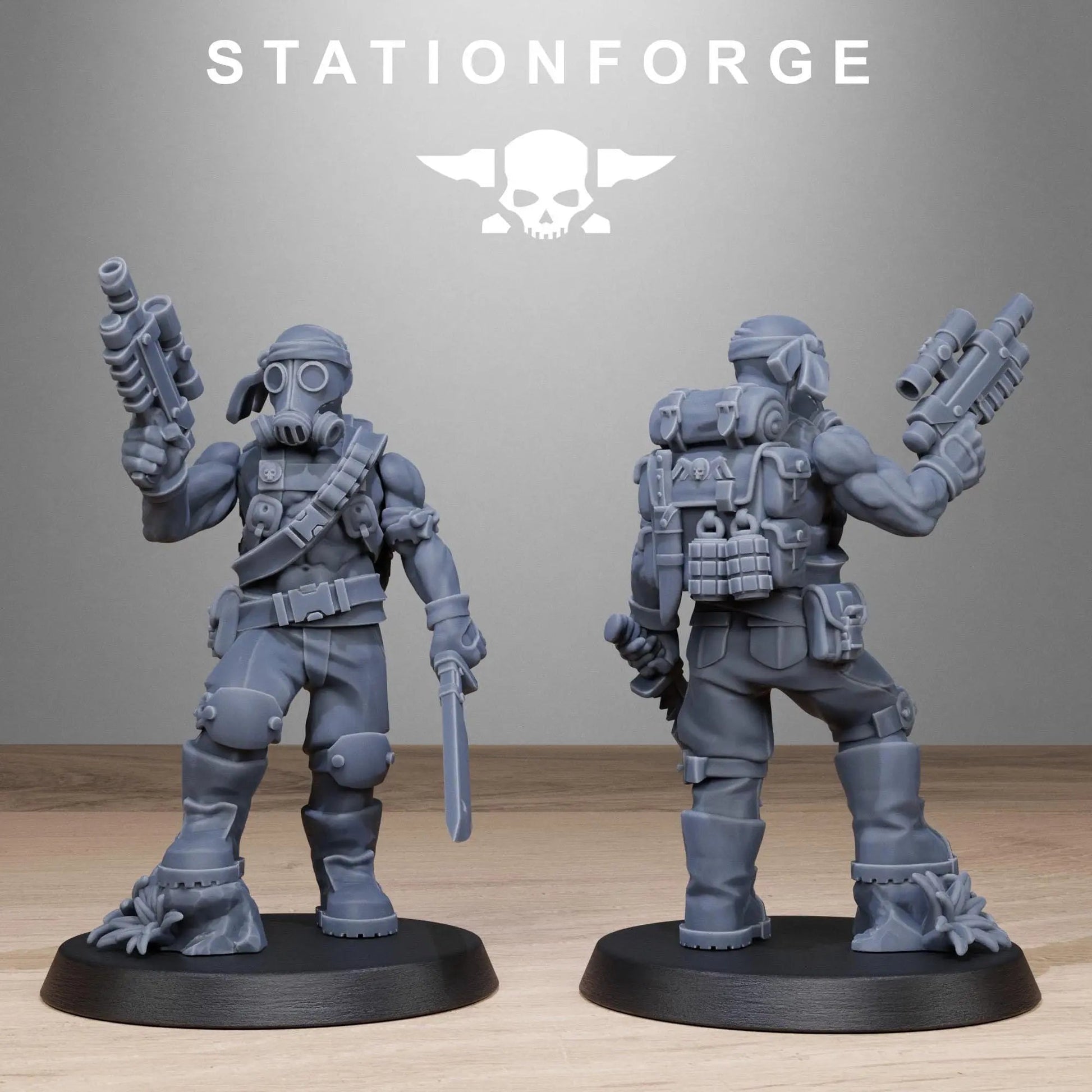 Grim Guard Jungle Fighters 2 by Station Forge 28mm Heroic Scale Miniature, 32mm tall, 10 Units, Proxy, Grimdark, Sci - Fi, OPR, Guard - DelsBricks Toys & CollectiblesResin Printed MiniatureDelsBricks Toys & CollectiblesMega Diamonds & Schwartzreiter Mini Forge